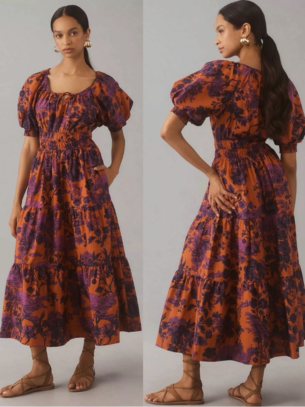 Anthropologie The Somerset Maxi Dress: Puff-Sleeve Edition Size Medium Floral